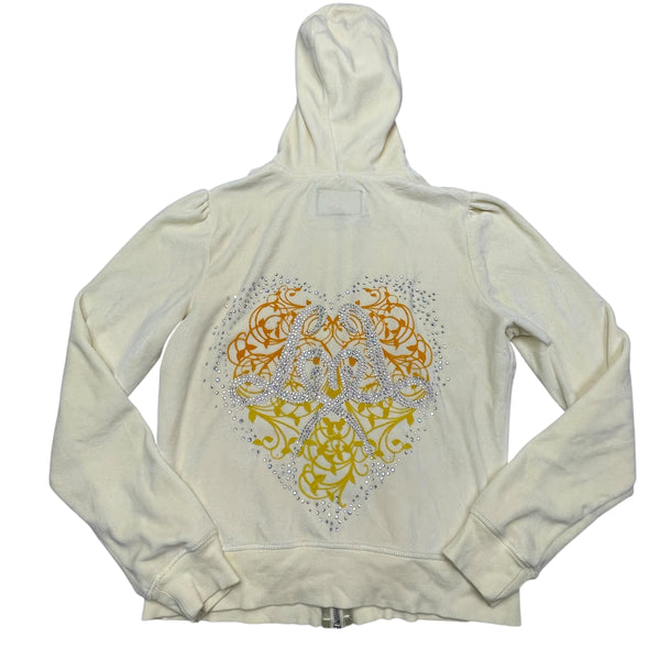 Y2K Pastel Yellow Lipsy Velour Zip Up