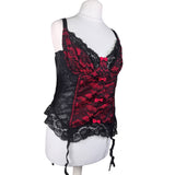 Y2K Black and Red Lace Corset