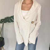 Y2K White Knitted Cardigan