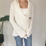 Y2K White Knitted Cardigan