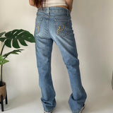 Y2K Embroidered Denim Jeans