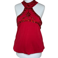 Red Sequin Halterneck Top