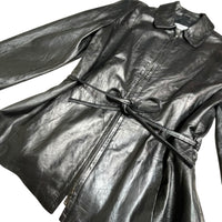 Vintage Leather Tie Front Jacket
