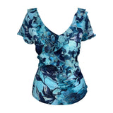 Y2K Per Una Blue Ruffle Top