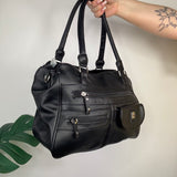 Y2K Faux Leather Black Handbag