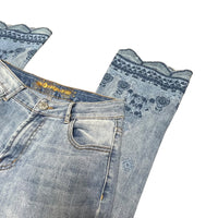 DESIGUAL Embroidered Flare Denim Jeans