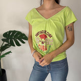 Green Y2K Graphic Top