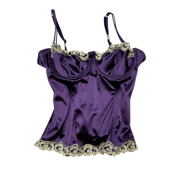 Y2K Purple Satin Corset