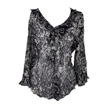 Black and White Mesh Blouse