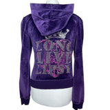 Y2K Purple Velour Lipsy Track Jacket