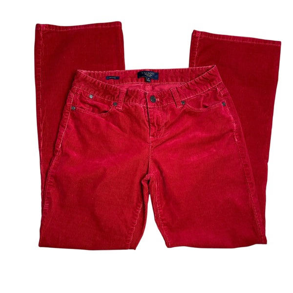 Red Corduroy Flare Jeans