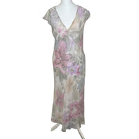 Pastel Floral Mesh Maxi Dress