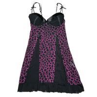 Y2K Animal Print Baby Doll Dress