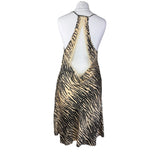 Zebra Print 100% Silk Slip Dress