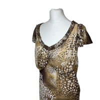 Y2K Animal Print Mesh Maxi Dress