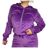 Y2K Purple Velour Tracksuit