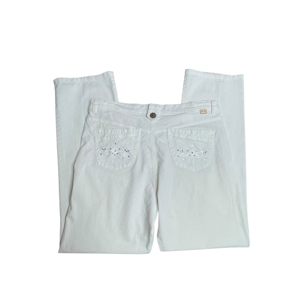 Y2K White Diamanté Jeans