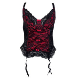 Y2K Black and Red Lace Corset