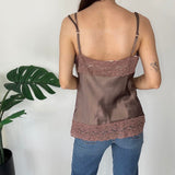 Brown Satin Y2K Cami