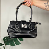 Vintage Black Faux Leather Bag