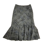 Navy Blue Maxi Plaid Skirt