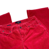 Red Corduroy Flare Jeans