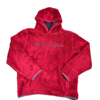 Red Fluffy Champion Hoodie