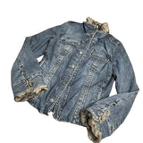Y2K Faux Fur Denim Jacket