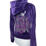 Y2K Purple Velour Lipsy Track Jacket