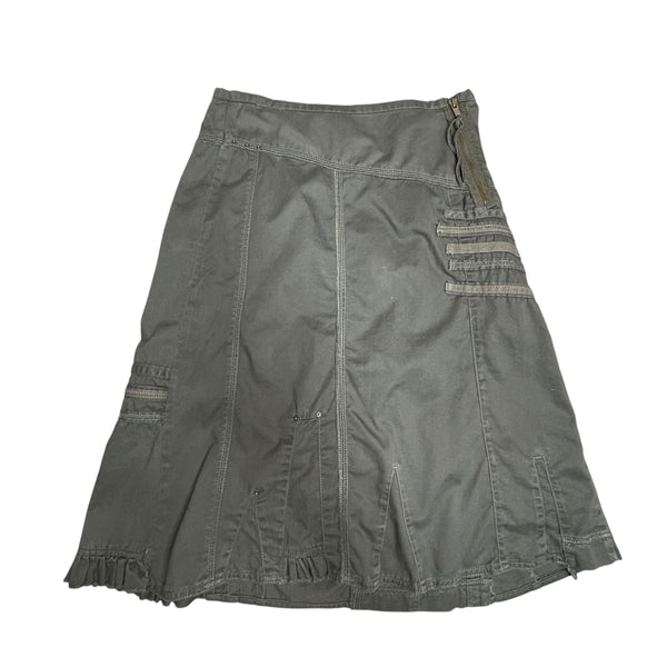 Green Cargo Y2K Midi Skirt