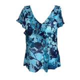 Y2K Per Una Blue Ruffle Top