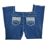 Y2K Embroidered Flared Denim Jeans