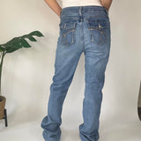 Y2K Embroidered Denim Jeans