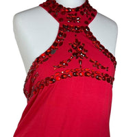 Red Sequin Halterneck Top
