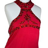 Red Sequin Halterneck Top