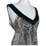 Y2K Snake Print Sequin Top