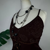 Y2K Black Beaded Chain Necklace