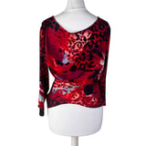 Vintage Red Animal Print Top