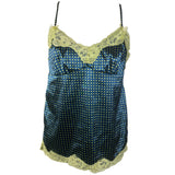 Blue Polka Dot Y2K Satin Cami
