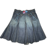 Y2K Pleated Midi/Maxi Denim Skirt