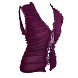 Y2K Mesh Corset Style Lace Up Top