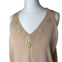 Beige Beaded Top