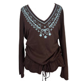 Y2K Brown Long Sleeve Top