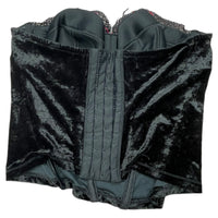 Black Velour Strapless Corset