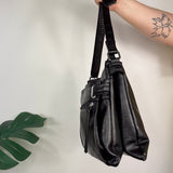 Black Faux Leather Bag