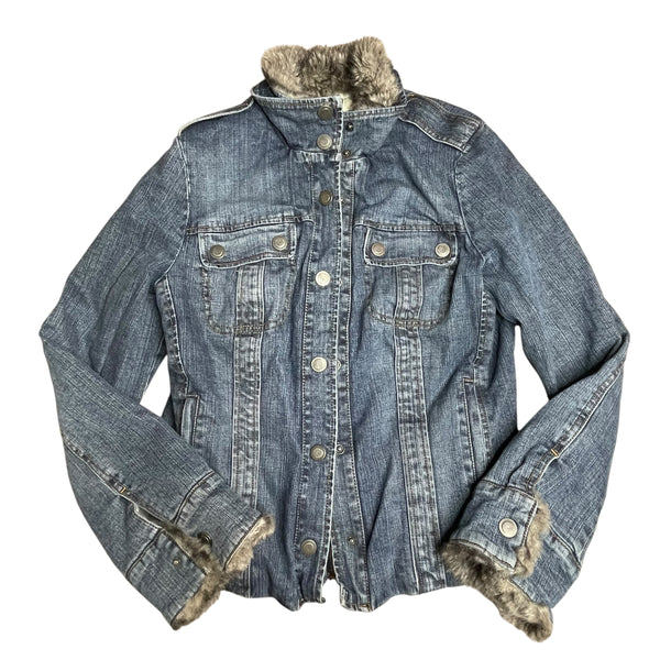 Y2K Faux Fur Denim Jacket