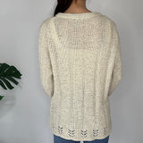 Y2K Cream Knitted Cardigan