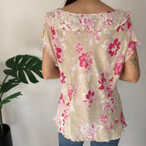 Vintage Floral Cream Top