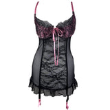 Black with Pink Lingerie Babydoll