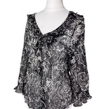 Black and White Mesh Blouse